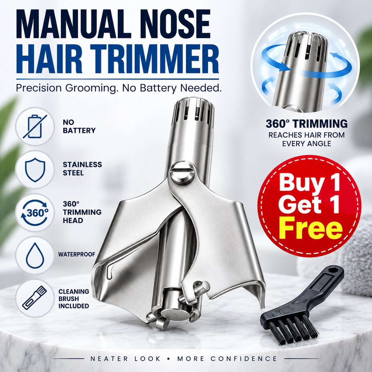 ✂️ Manual Nose Hair Trimmer.Limited-Time Deal: Buy 1 Get 1 FREE🔥