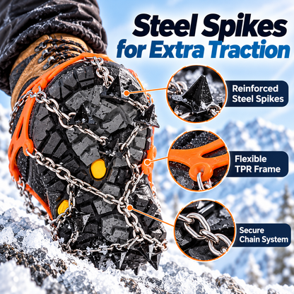 ⏳ Ice Cleats for Shoes & Boots – Steel Spikes for Winter Traction✨