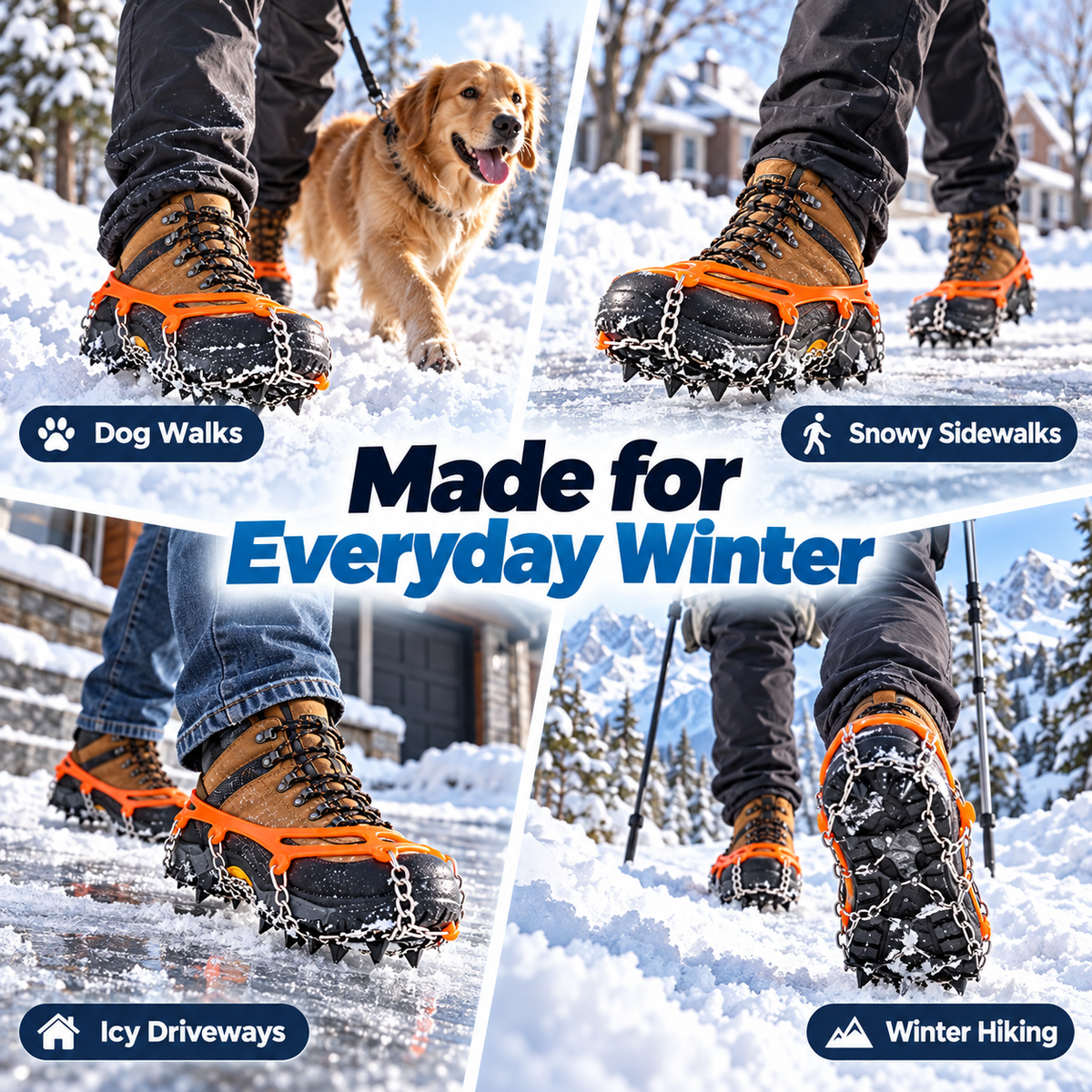 ⏳ Ice Cleats for Shoes & Boots – Steel Spikes for Winter Traction✨