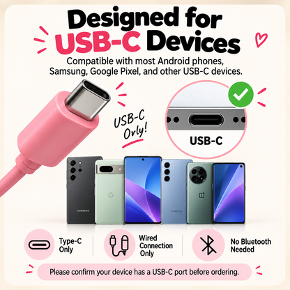 📞 Retro Phone Handset for USB-C Phones – Plug In & Make Calls Fun Again