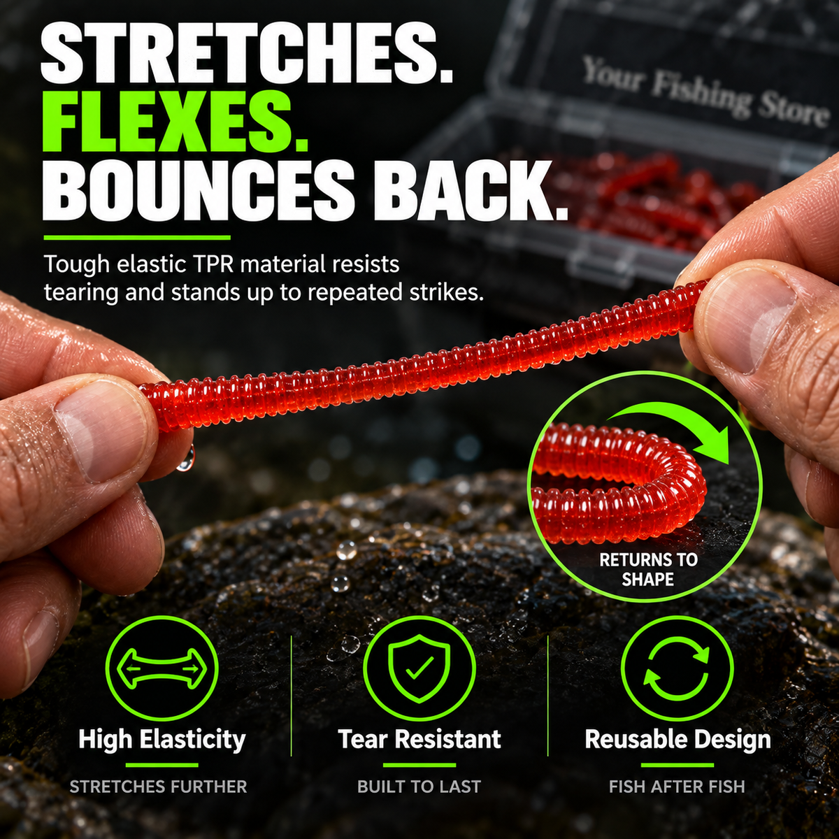 📢📢50% OFF !! ⏰Simulation Earthworm Soft Fishing Lures Shrimp Scented Artificial Worm Baits for Freshwater and Saltwater Pack of 50 or 100