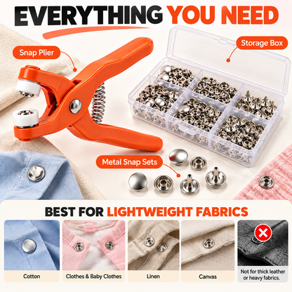 🧵 No-Sew Snap Button Kit – Add Snaps in Seconds ⚡ | 🔥 Limited-Time 50% OFF