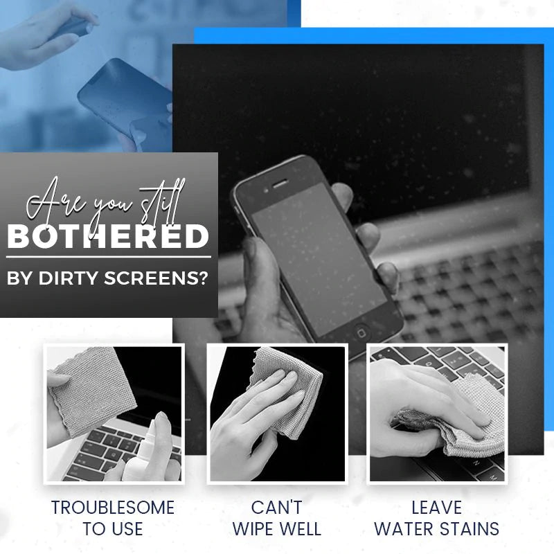 ⏳Time-Limited Special⏰2-in-1 Screen Cleaner & Microfiber Cloth – Portable, Residue-Free, Gentle 🧽